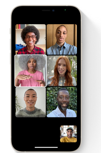 مميزات فيس تايم FaceTime الجديد على تحديث iOS 15 Grid View